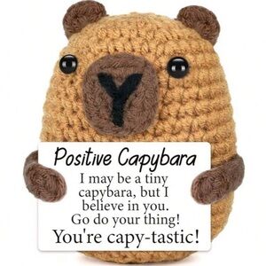 Brown Crochet Positive Capybara Plush